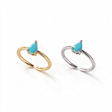 Jolena z turkusem, porównanie dwóch pierścionków: złocisty i srebrzysty. Oferta dotyczy jednej wybranej wersji.