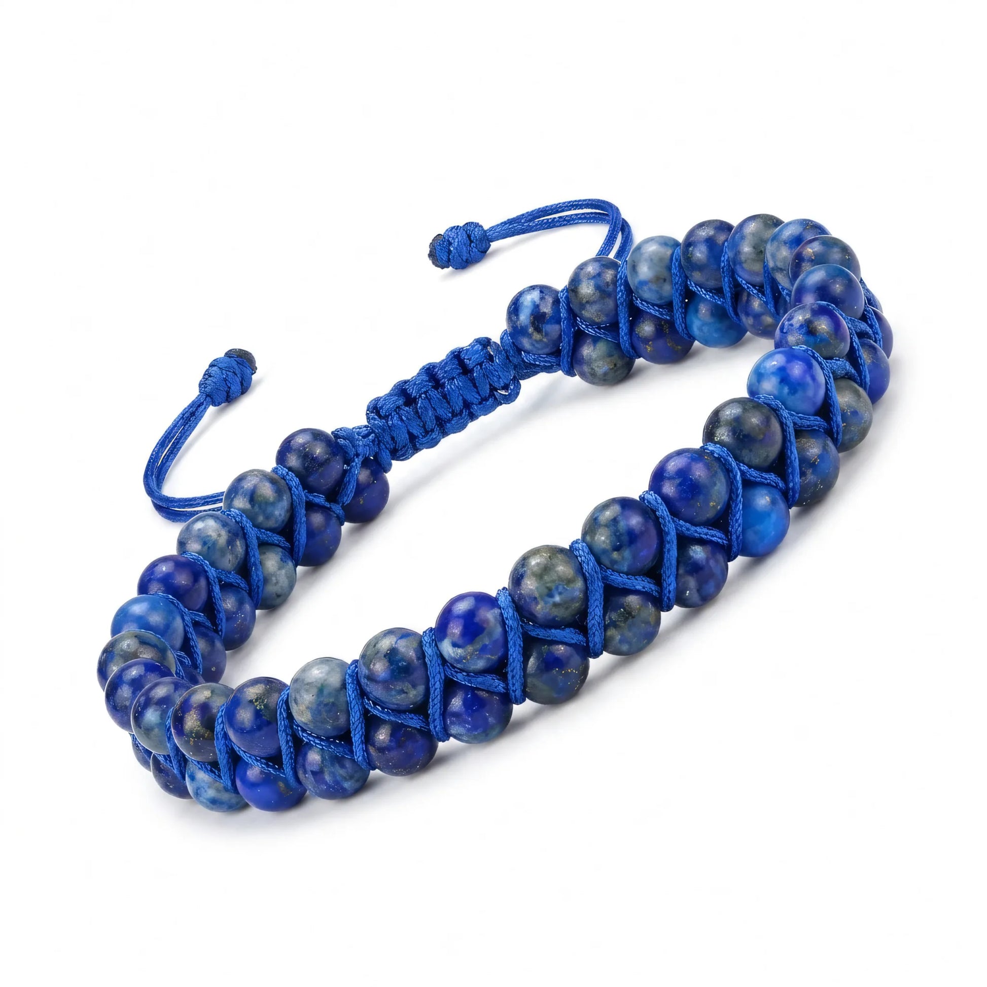 Bransoletka z koralików naturalnego lapis lazuli Astra na niebieskim plecionym sznurku z regulacją