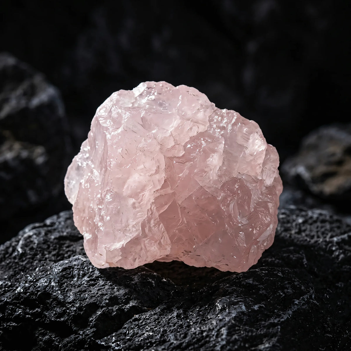 Pierścionek z naturalnego kwarcu różowego Sutra