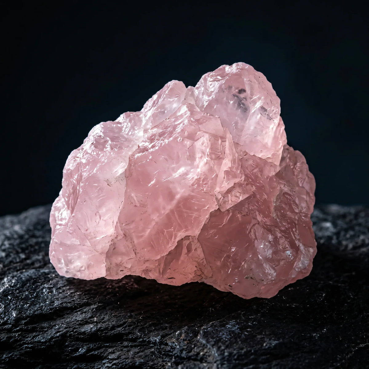 Pierścionek z naturalnego kwarcu różowego Nova