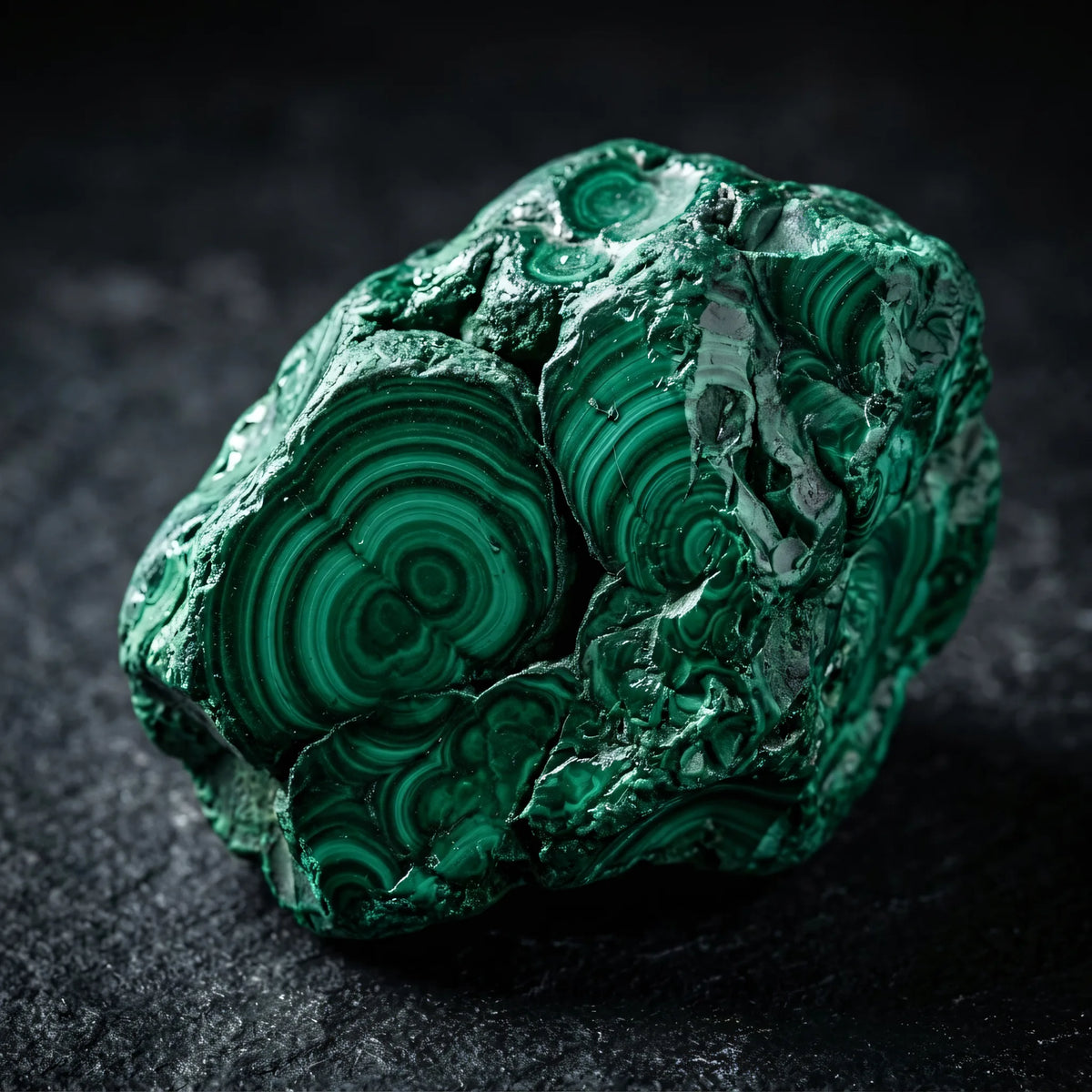 Pierścionek regulowany z malachitu Petra