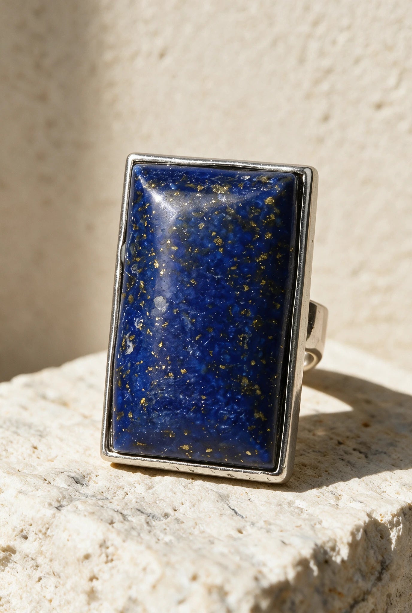 Pierścionek z naturalnego kamienia lapis lazuli Nova